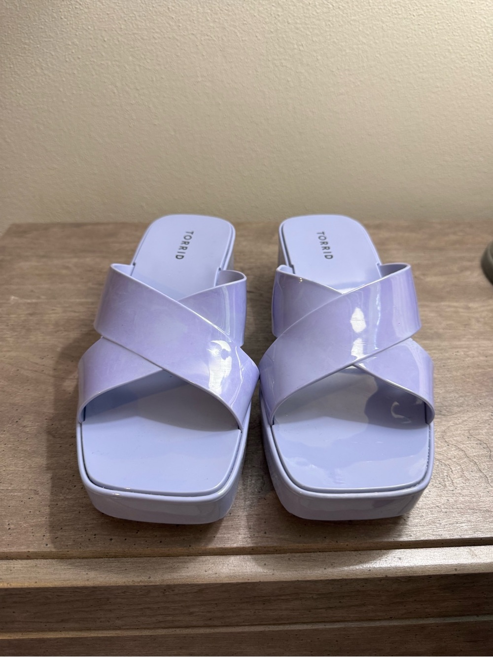 torrid Lavender Crisscross Platform Slide Mules